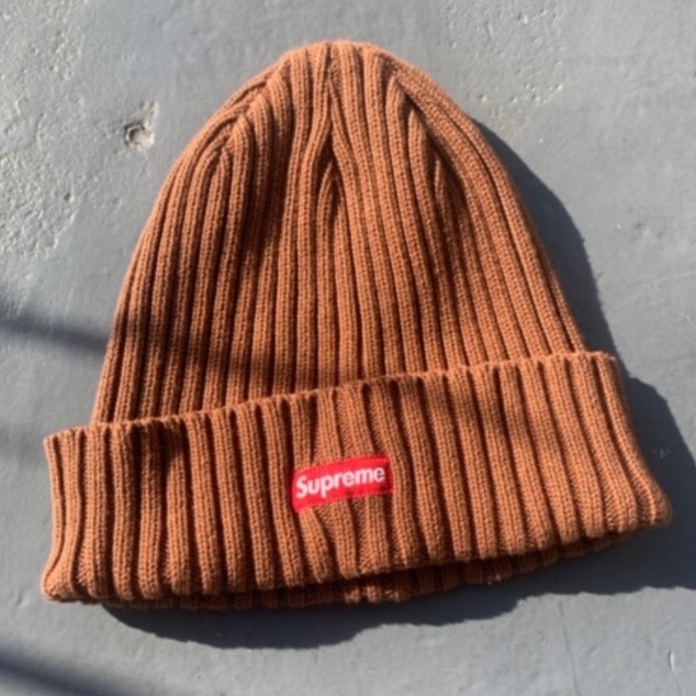 Supreme Overdyed Ribbed Beanie (SS17) Brown